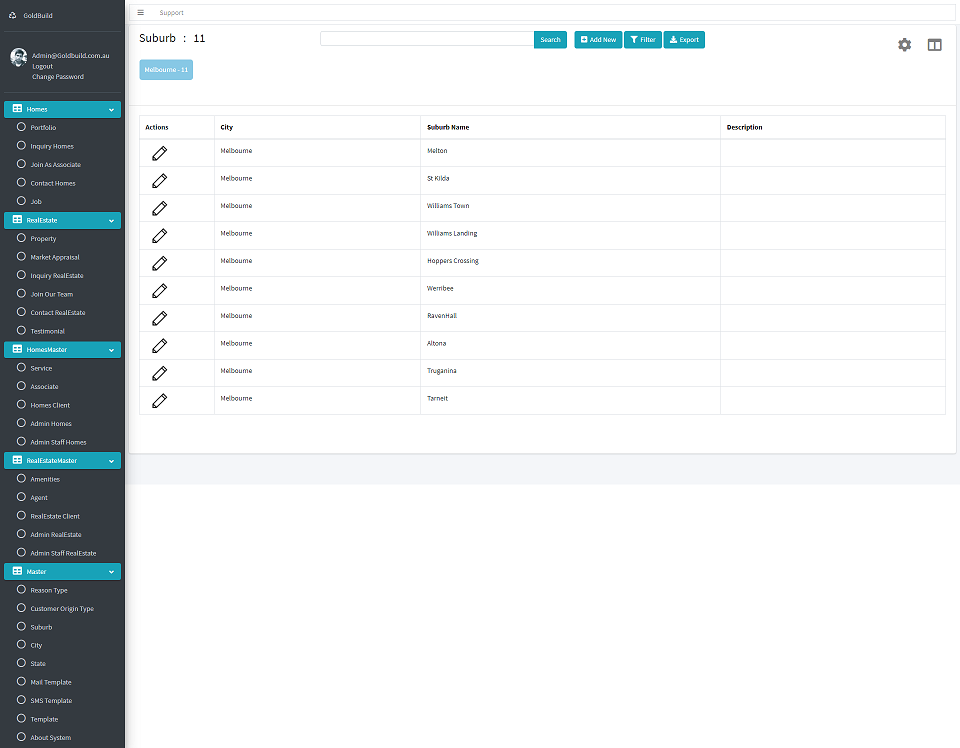 Web app software system dashboard development to ease business operations for RealEstate business